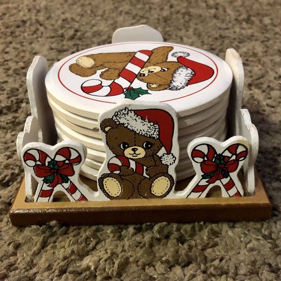 Vintage 1988 House of Lloyd Christmas Coaster Set of 7 - Picture 5 of 16